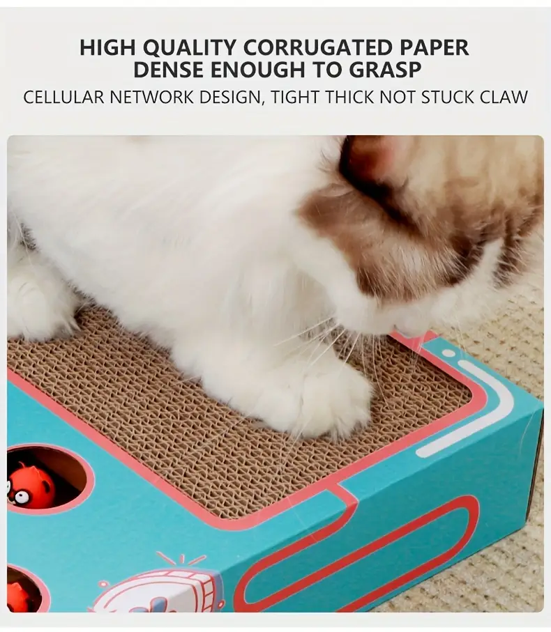 Pop-up Cat Scratching Board - Interactive Corrugated Cardboard Cat Toy