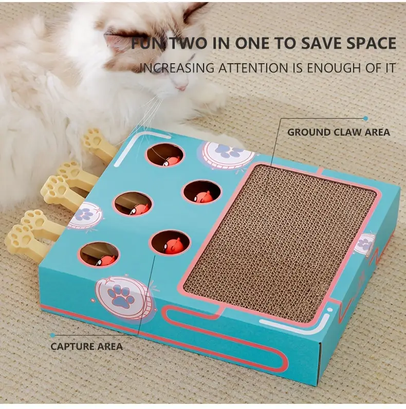 Pop-up Cat Scratching Board - Interactive Corrugated Cardboard Cat Toy