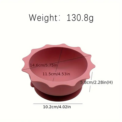 Silicone pet food bowl with suction cup base, anti-tipping cat feeder/water bowl