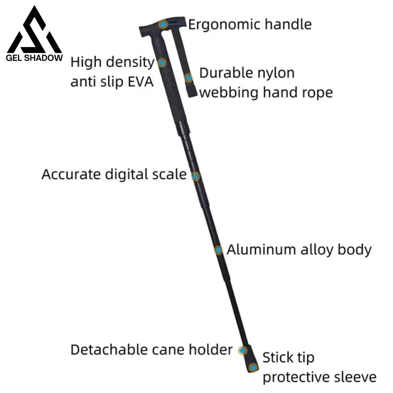 GS183 FOX Telescopic Hiking Trekking Pole with Self-Defense Baton
